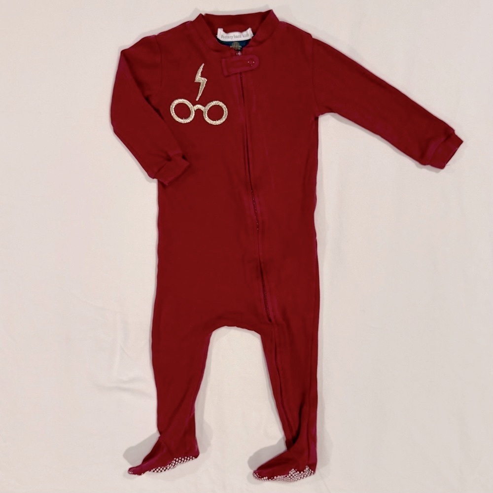 Pottery Barn Kids Harry Potter Pajamas Boys 12-18M Girls Glasses Lightning Bolt